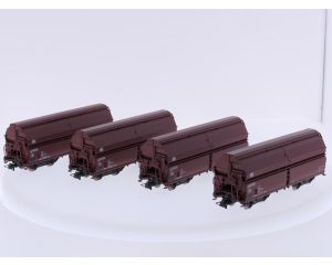Schaal H0 Roco 66168 set zelflossende wagen met zwenkdak type Tal 963 van de DB #9665