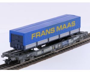Schaal H0 Roco 46360 Taschenwagen met Frans Maas trailer van de NS #9697