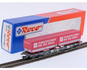 Schaal H0 Roco 46565 Taschenwagen met Transportgroep van der Graaf containers van de NS #9698