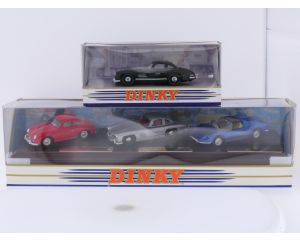 Schaal 1:43 Matchbox NEW OLD STOCK DY-12B en DY902 set 1958 Porsche 356, 1955 Mercedes-Benz 300SL 'Gullwing' (2x) en 1973 Ferrari Dino #9722