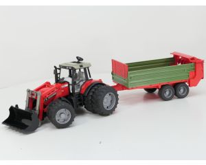 Schaal 1:16 Bruder 2043 en 2209 Case CVX 170 C;E met meststrooier trailer #6655