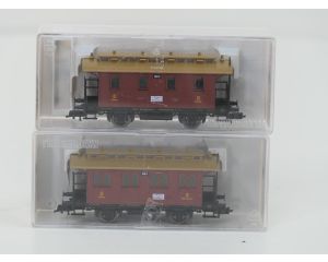 Schaal H0 Fleischmann NEW OLD STOCK COMPLETE SET 4892, 5820, 5821, 5825, 5826 en 5827 set met extra rijtuigen van de K.W.St.E #9435