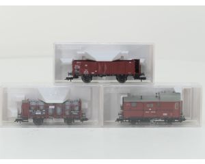 Schaal H0 Fleischmann NEW OLD STOCK COMPLETE SET 4891, 5855, 5856 en 5857 Preußischer Güterzug van de KPEV #9454