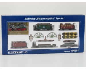 Schaal H0 Fleischmann NEW OLD STOCK COMPLETE SET 490501 Zechenzug "Bergmannsglück" van de KPEV #9458