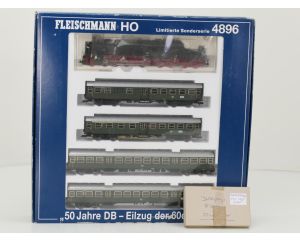 Schaal H0 Fleischmann NEW OLD STOCK COMPLETE SET 4896 "50 Jahre DB - Eilzug der 60er Jahre" van de DB #9463