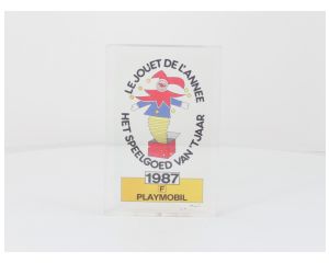 Playmobil transparante plaquette ‘Speelgoed van het Jaar 1987’ #9993