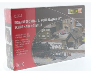 Schaal H0 Faller 120139 Compressorhuis Met Vlampijpeiniger, Rakelijzerstellage Bouwpakket #5334