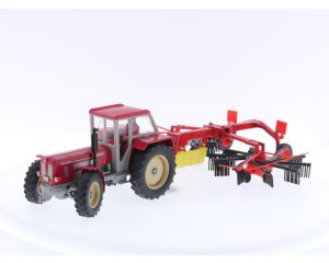 Schaal 1:32 Siku 3469 Schlüter Super 1250 VL + Siku 2451 - Dubbele hooihark #4024
