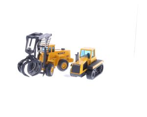 Schaal 1:32 JOAL - 192 Massey Ferguson SKAT 516 Skid Steer Loader & 267 JCB Teletruck Telescoping Forklift #4100