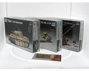 Schaal 1:72 Trumpeter Nrs. 07244 07249 07253 3 bouwpakketten diverse duitse pantzer voertuigen 2e wereldoorlog. #4160