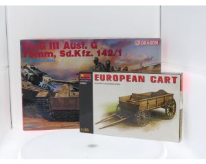 Schaal 1:35 Dragon 9011 StuG lll Ausf. G 75mm, Sd.Kfz. 142/1 & Miniart 35553 European cart #4178