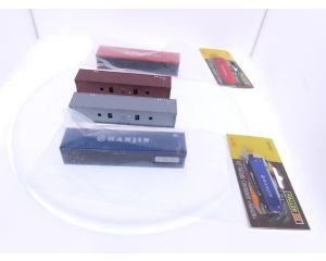 Schaal H0 Faller containers set 4 met 180842, 180849 & Fleischmann losse containers #5744