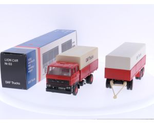 Schaal 1:50 Lion Car Nr.63 Daf 2800 Vrachtauto met aanhangwagen. #6107