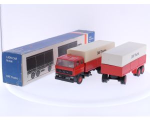 Schaal 1:50 Lion Car Nr.64 Daf 2800 vrachtauto met aanhang-wagen. #6115