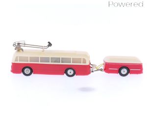Trolley Bus HO Rouge + Remorque – Eheim Brawa – Avec Moteur Et éclairage