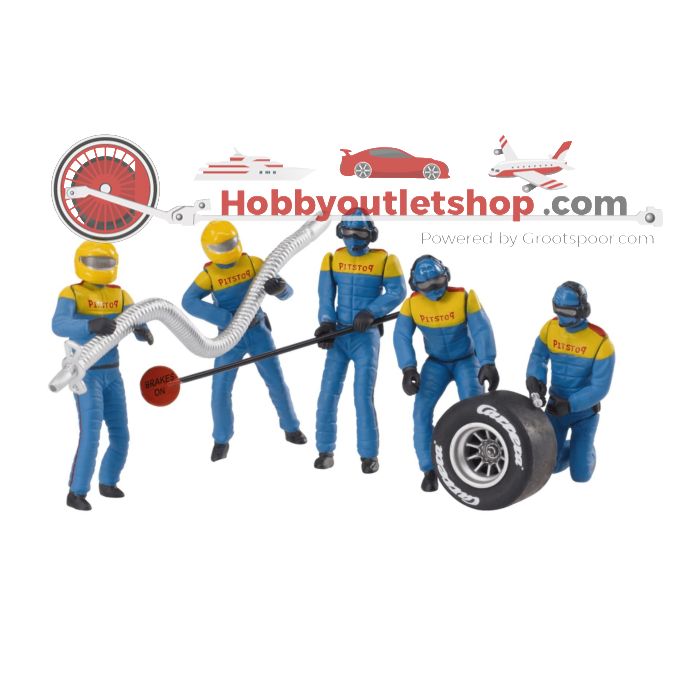 Schaal 1:32 Carrera Digital 20021131 Set of figures, mechanics, Carrera Crew Blauw geel #4278