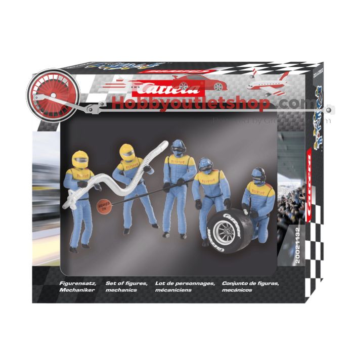 Schaal 1:32 Carrera Digital 20021131 Set of figures, mechanics, Carrera Crew Blauw geel #4278