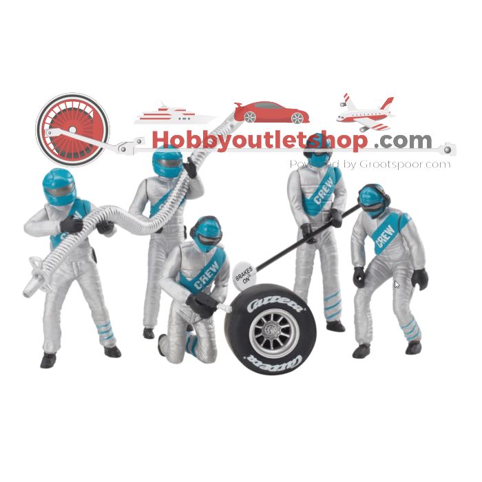 Schaal 1:32 Carrera Digital 20021133 Set of figures, mechanics, Carrera Crew Zilver #4281