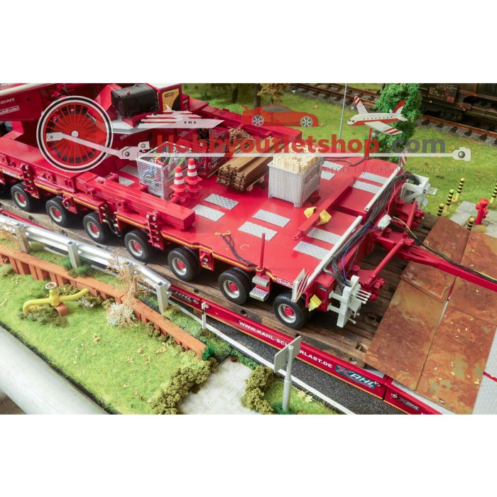 Uniek 1:24 Diorama met Realistische Girderbridge, SPMT Platforms en Transformator, Kahl transport