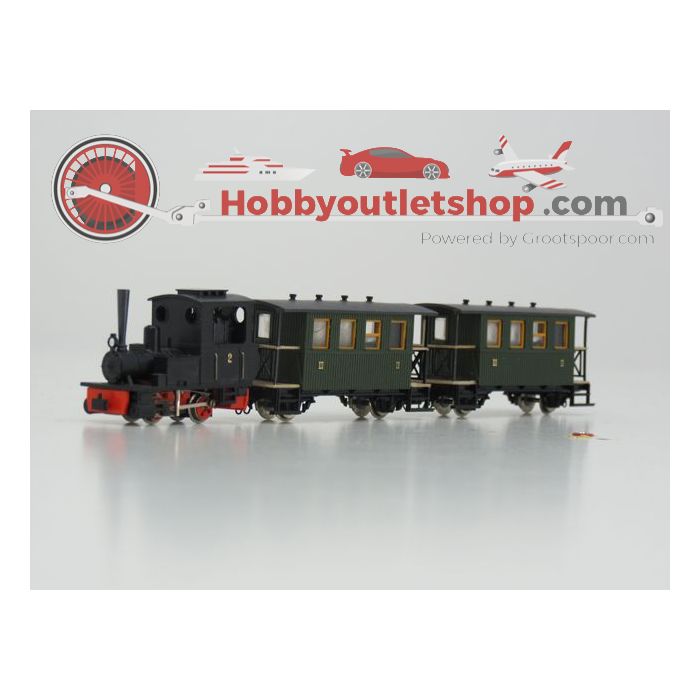 Schaal H0e Egger Bah treinset 1002 stoomlocomotief 2x 2001 BC rijtuig  #235 - sku: 20210206121224 - Gebruikt - Goede staat - Afbeelding 4