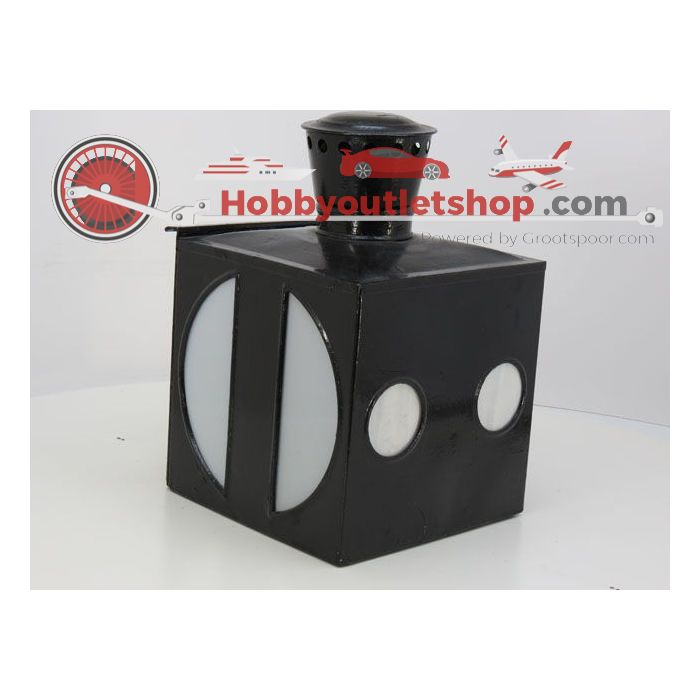 Draaischijf lantaarn oud met wit glas inlay - sku: 20190517074339 - Gebruikt - Goede staat - Afbeelding 2