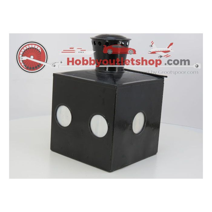 Draaischijf lantaarn oud met wit glas inlay - sku: 20190517074339 - Gebruikt - Goede staat - Afbeelding 3