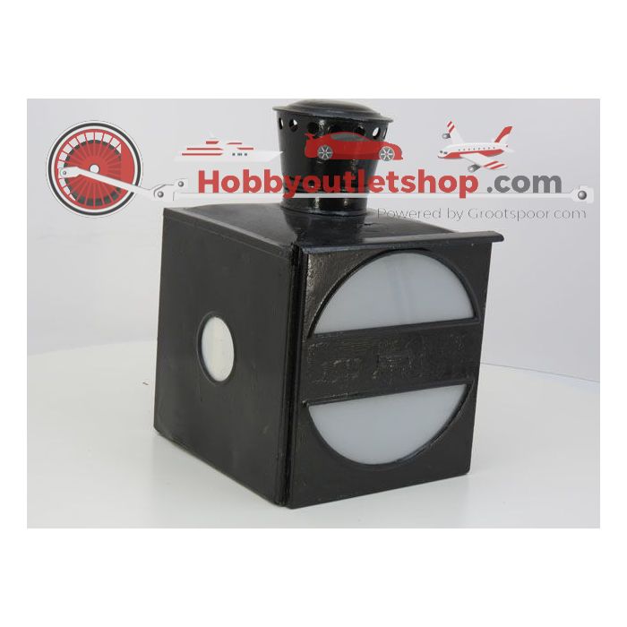 Draaischijf lantaarn oud met wit glas inlay - sku: 20190517074339 - Gebruikt - Goede staat - Afbeelding 4