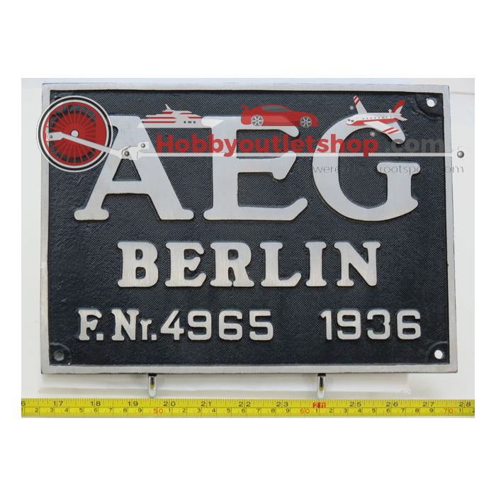EisenbahnSchild AEG Berlin F.Nr.4965 1936 - sku: 20210326014325 - New - Photo 1