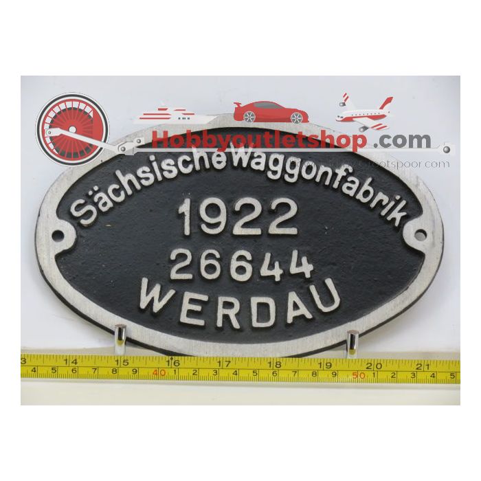 EisenbahnSchild Sächsische Waggonfabrik Werdau 1922