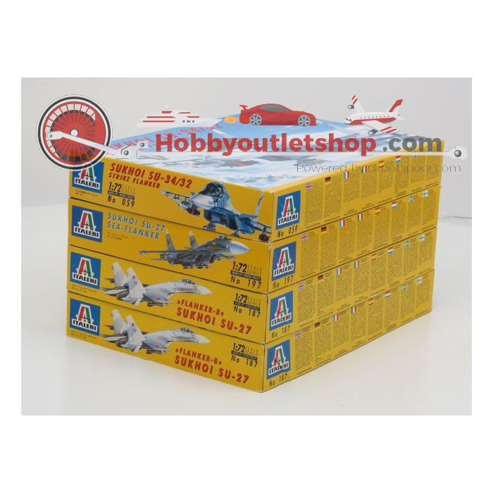 Schaal 1:72 Set 4St. Italeri 059, 197, 2x187 Sukhoi SU #93