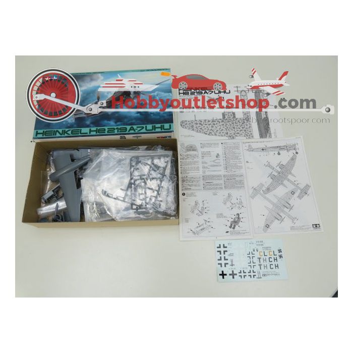 Schaal 1:48 TAMIYA Set of 4 Gloster Meteor F.1, Douglas F-4D-1 Skyray, Heinkel HE219A-7, F-84G Thunderjet Art. nrs. 61051 / 61055 / 61057 / 61060 #142 - sku: 20210818011044 - Gebruikt - Zeer goede staat - Afbeelding 5