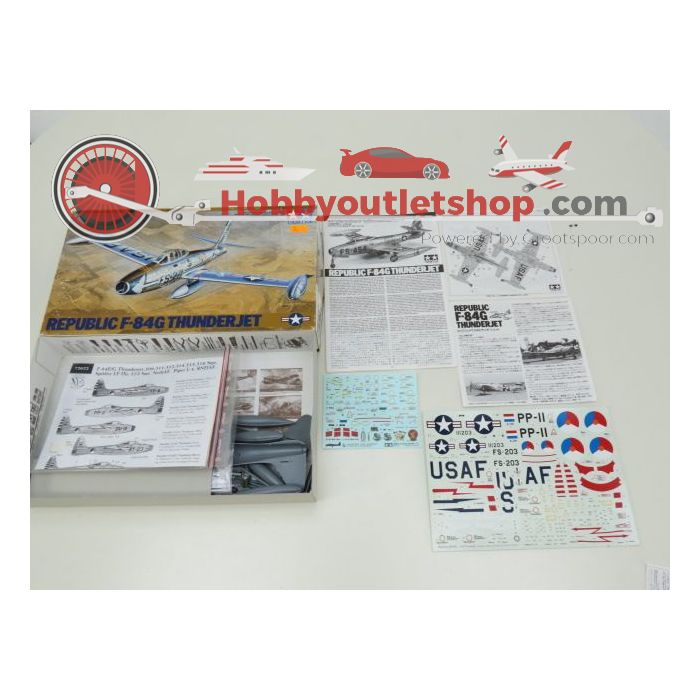 Schaal 1:48 TAMIYA Set of 4 Gloster Meteor F.1, Douglas F-4D-1 Skyray, Heinkel HE219A-7, F-84G Thunderjet Art. nrs. 61051 / 61055 / 61057 / 61060 #142 - sku: 20210818011044 - Gebruikt - Zeer goede staat - Afbeelding 7