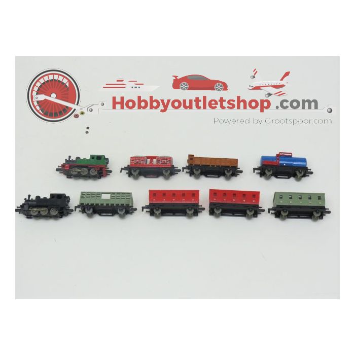 Schaal 1:143 Majorette Rail Route 9-delige treinset #683