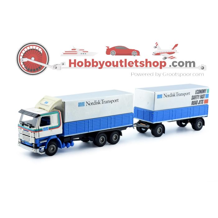 Schaal 1:50 Tekno 850808 Zweden 1985 Nordisk  Motorwagen-aanhanger #4064