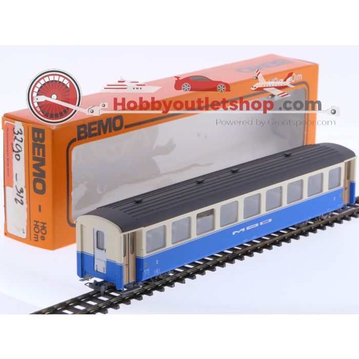 Schaal H0m Bemo 3290-312 personenrijtuig B 202 2e kl. van de MOB #P215