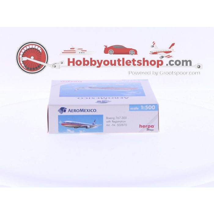 Schaal 1:500 Herpa 502870 AeroMexico Boeing 767-300 Reg.Nr. XA-HHH #6477 - sku: 20241025105500 - Gebruikt - Zo goed als nieuw - Afbeelding 4