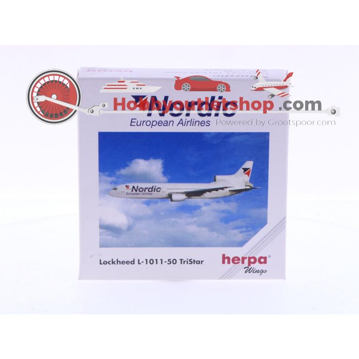 Schaal 1:500 Herpa 504874 Nordic European Airlines Lockheed L-1011-50 TriStar Reg.Nr. SE-DPX #6482