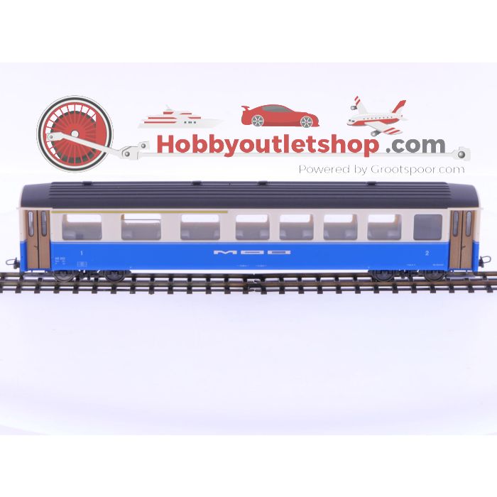Schaal H0m Bemo 3291-312 personenrijtuig AB 302 1e/2e kl. van de MOB #P217