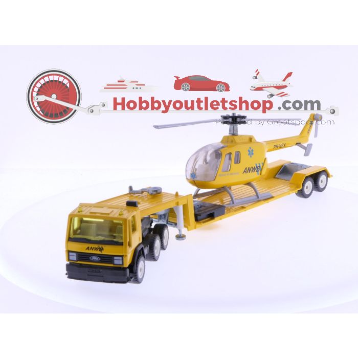 Schaal 1:55 Siku Super Series 3719 , ANWB dieplader met helicopter & V288 + V343 Hanomag Henschel ANWB Verlichtingsactie #7003 - sku: 20241029043023 - Gebruikt - Goede staat - Afbeelding 2