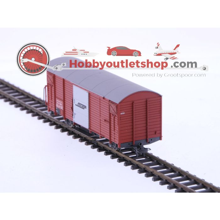 Schaal H0m Bemo 2261 gesloten goederenwagon Xk-v 9091 van de RhB #P226