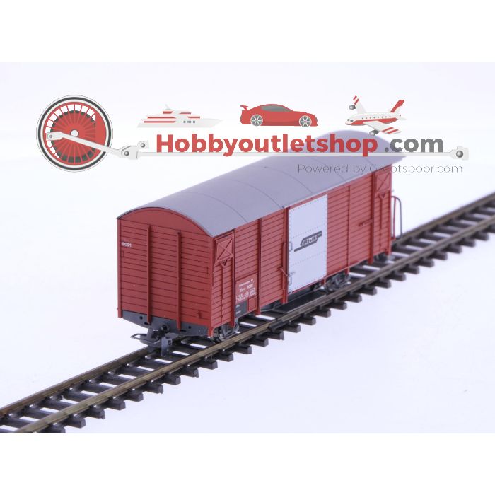 Schaal H0m Bemo 2261 gesloten goederenwagon Xk-v 9091 van de RhB #P226
