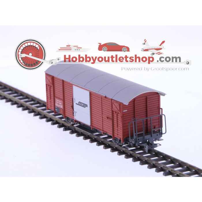 Schaal H0m Bemo 2261 gesloten goederenwagon Xk-v 9091 van de RhB #P226