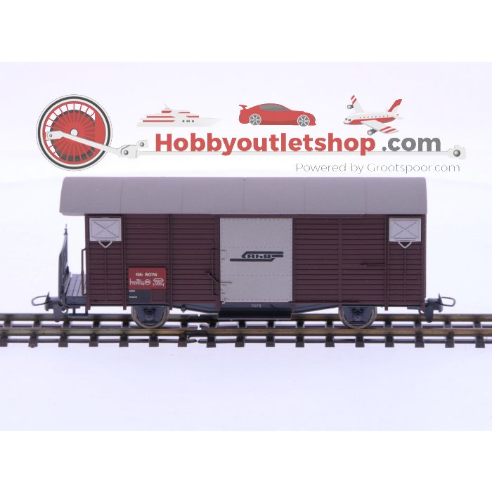 Schaal H0m Bemo 2256 gesloten goederenwagon Gb 5076 van de RhB #P228