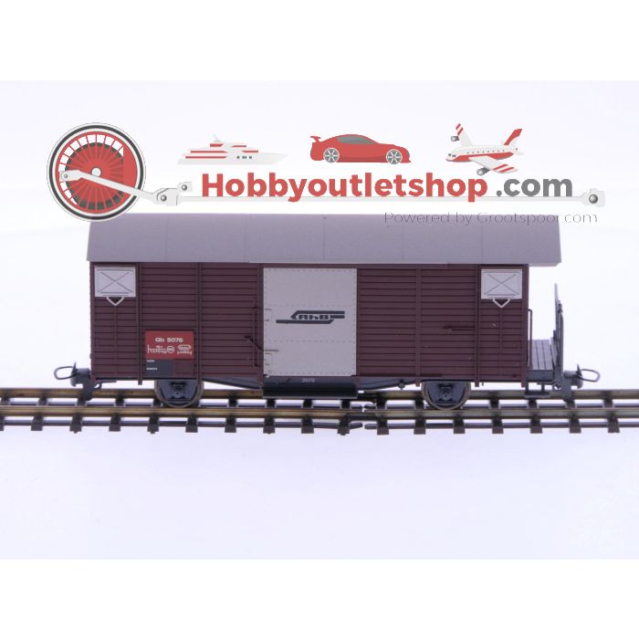 Schaal H0m Bemo 2256 gesloten goederenwagon Gb 5076 van de RhB #P228