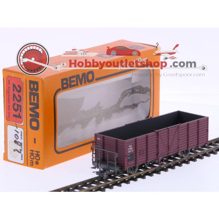 Schaal H0m Bemo 2251-108 open goederenwagon E 6668 van de RhB #P234