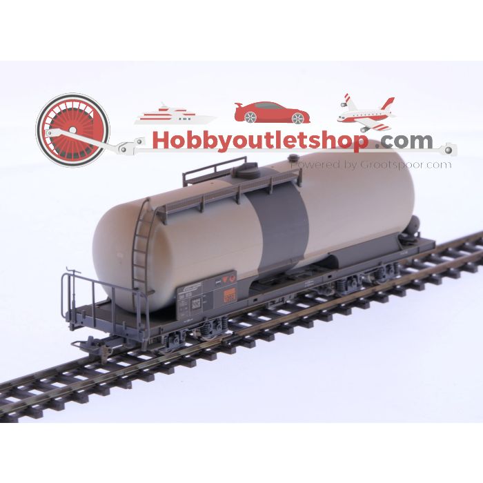 Schaal H0m Bemo 2285 129 ketelwagen met leidingen Uah 8139 van de RhB #P237