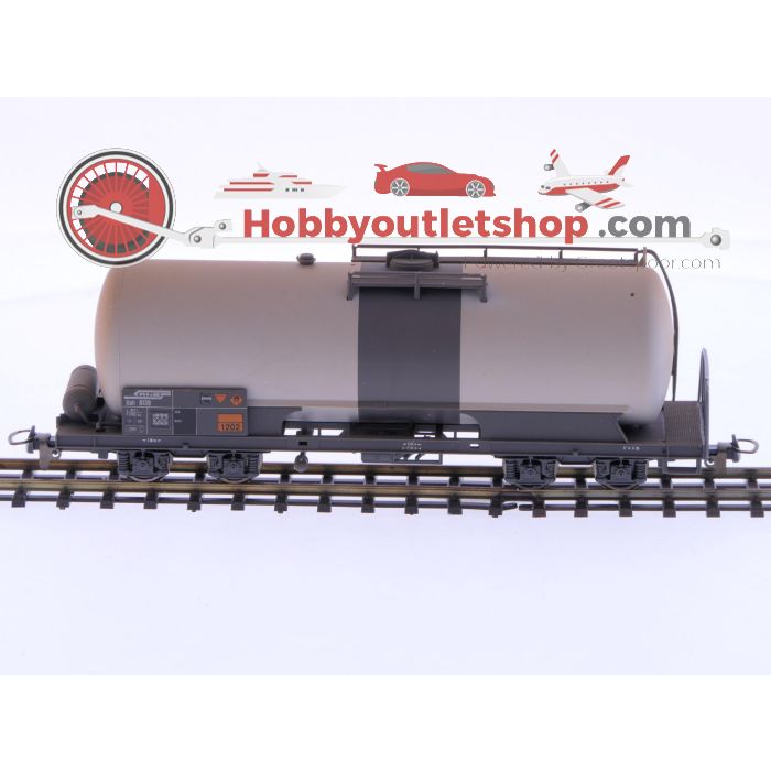 Schaal H0m Bemo 2285 129 ketelwagen met leidingen Uah 8139 van de RhB #P237