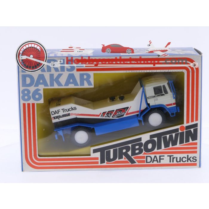 Schaal 1:50 Portegies truck models DAF Turbotwin II Parijs-Dakar 1986 Jan de Rooy. Ontwerp model zonder stickers. #7006