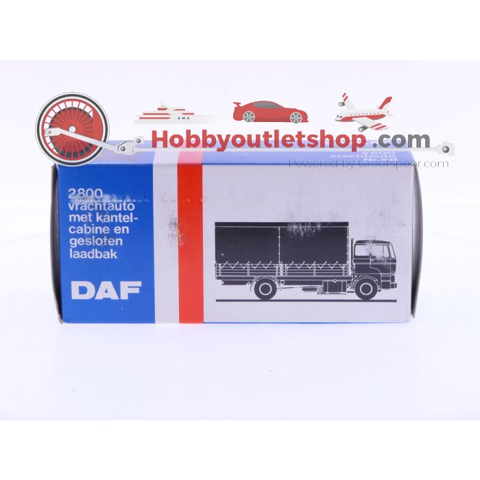 Schaal 1:50 Lion Car Nr.68 Daf 2800 Vrachtauto met kantel-cabine en gesloten laadbak. #7010