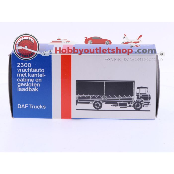 Schaal 1:50 Lion Car Nr.43 DAF 2300 Vrachtauto met gesloten laadbak. #7011